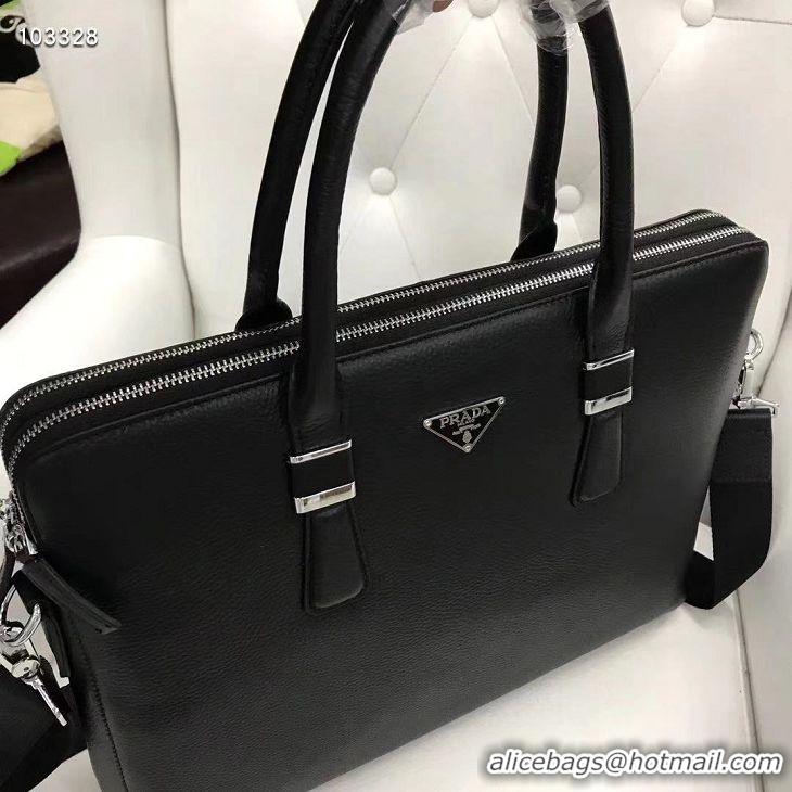 Hot Sell Prada Original Leather Briefcase Bag P2805 Black