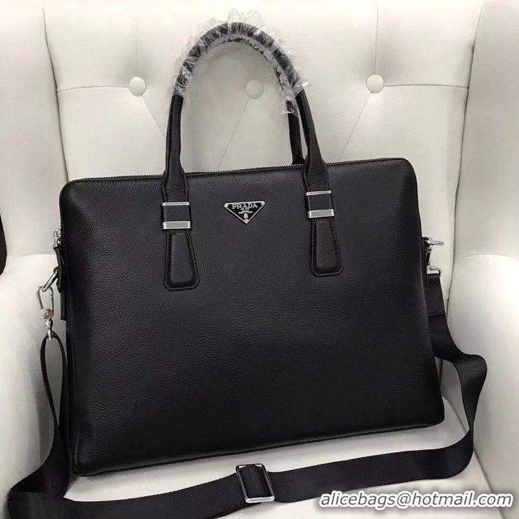 Hot Sell Prada Original Leather Briefcase Bag P2805 Black