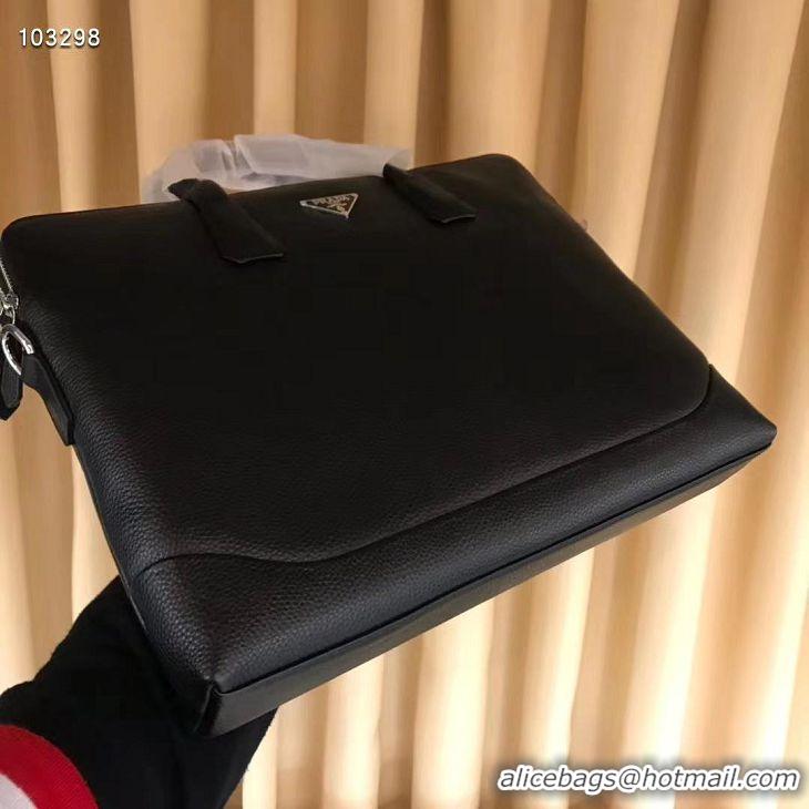 Good Discount Prada Original Leather Briefcase Bag P2807 Black