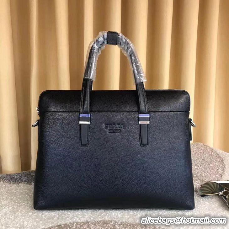 Good Discount Prada Original Leather Briefcase Bag P2807 Black