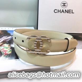 Inexpensive Chanel Width 3CM CC Logo Calf Leather Belt 56594