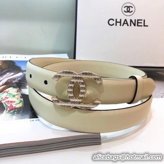 Inexpensive Chanel Width 3CM CC Logo Calf Leather Belt 56594