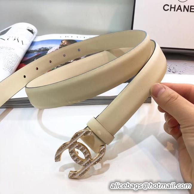 Inexpensive Chanel Width 3CM CC Logo Calf Leather Belt 56594