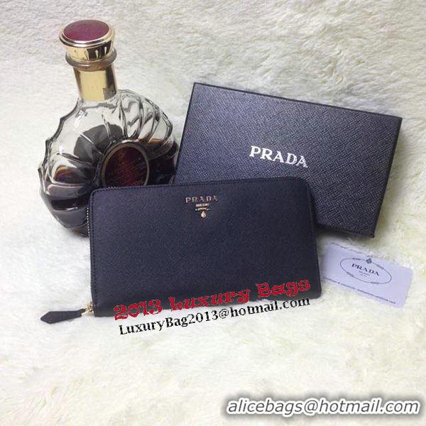 Hot Sellt Prada Saffiano Leather Large Zippy Wallets 1M1516 Black