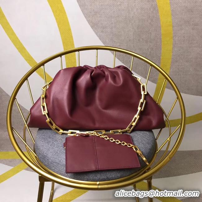 Unique Grade Bottega Veneta Nappa lambskin soft wide large Shoulder Bag 585853 Burgundy