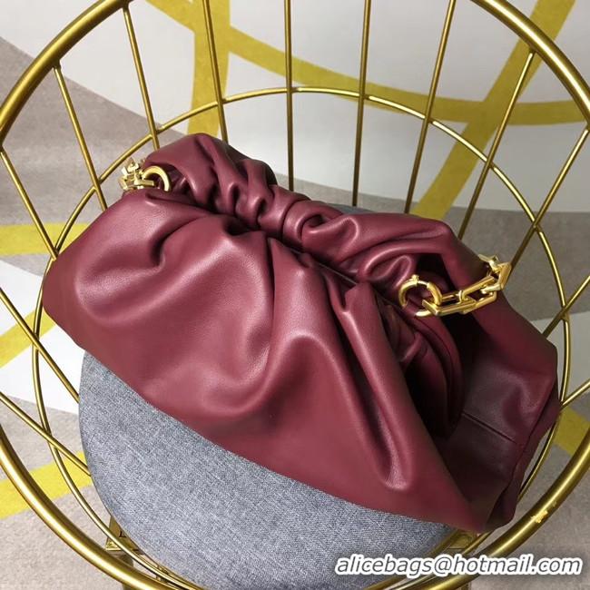 Unique Grade Bottega Veneta Nappa lambskin soft wide large Shoulder Bag 585853 Burgundy