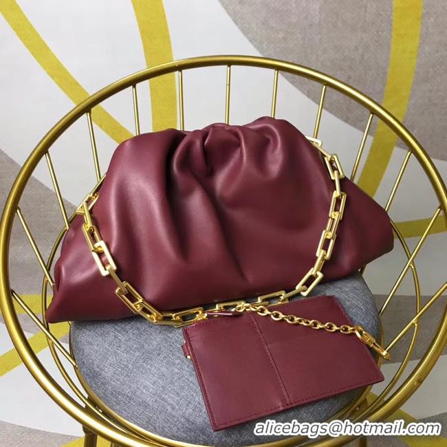 Unique Grade Bottega Veneta Nappa lambskin soft wide large Shoulder Bag 585853 Burgundy