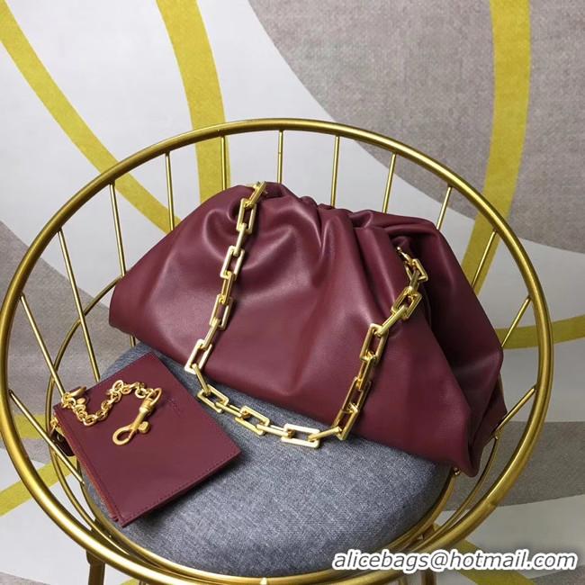 Unique Grade Bottega Veneta Nappa lambskin soft wide large Shoulder Bag 585853 Burgundy