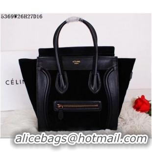 Unique Ladies Celine Luggage Micro Tote Bag Original Suede Leather CL5369 Black