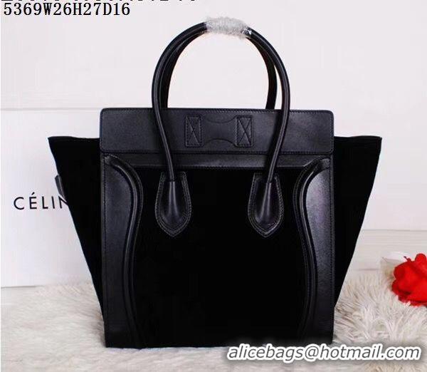 Unique Ladies Celine Luggage Micro Tote Bag Original Suede Leather CL5369 Black