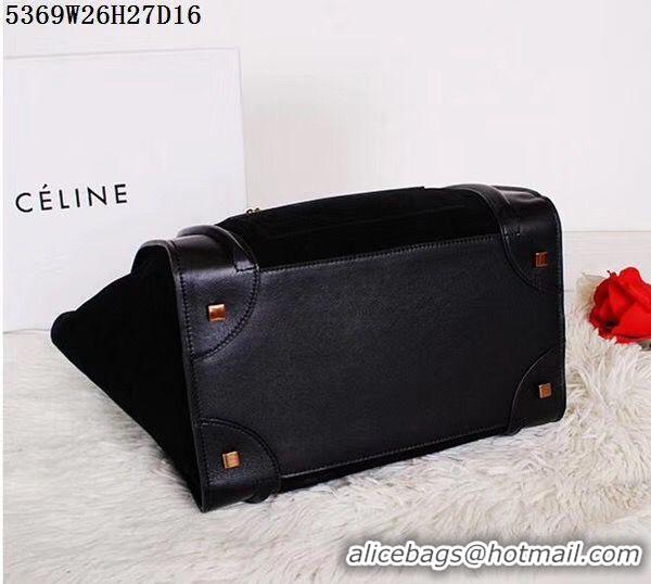 Unique Ladies Celine Luggage Micro Tote Bag Original Suede Leather CL5369 Black