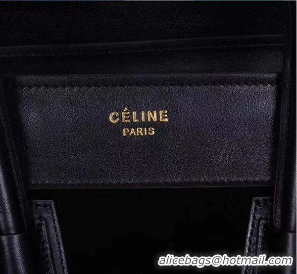 Unique Ladies Celine Luggage Micro Tote Bag Original Suede Leather CL5369 Black