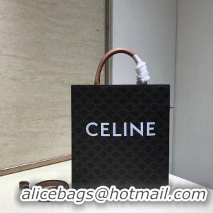 Imitation Celine SMALL CABAS VERTICAL IN TRIOMPHE CANVAS CL01542 Tan