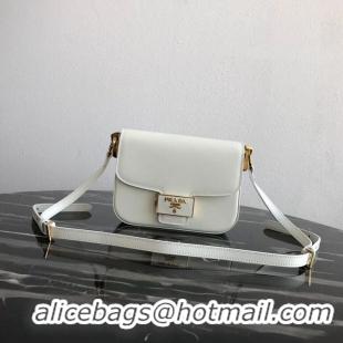 Specials Imitation Prada Embleme Saffiano Leather Bag 1BD217 White