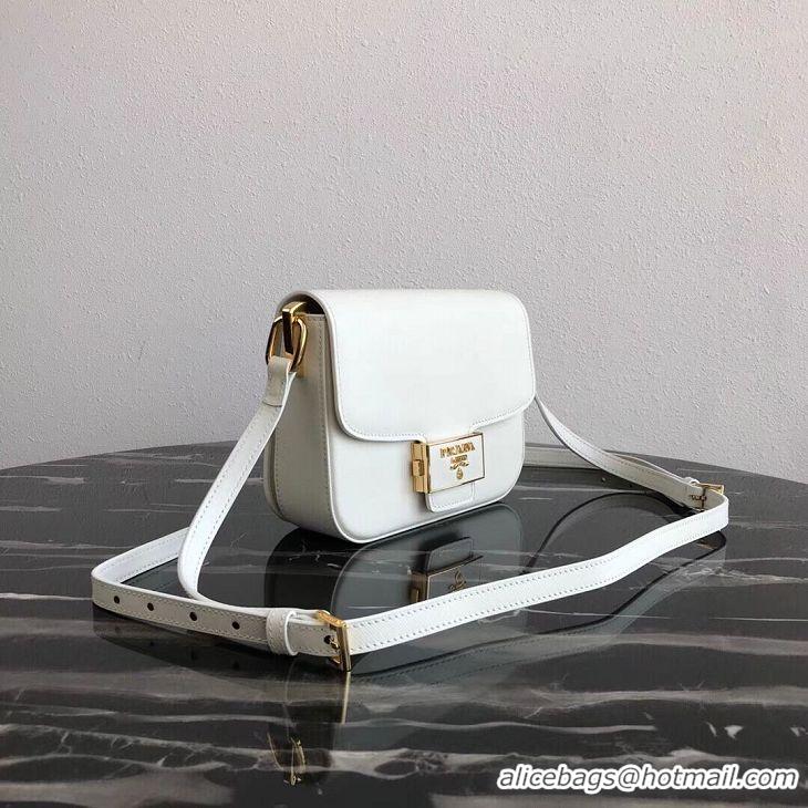 Specials Imitation Prada Embleme Saffiano Leather Bag 1BD217 White