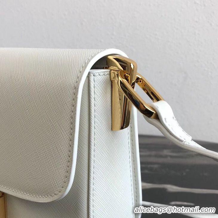 Specials Imitation Prada Embleme Saffiano Leather Bag 1BD217 White