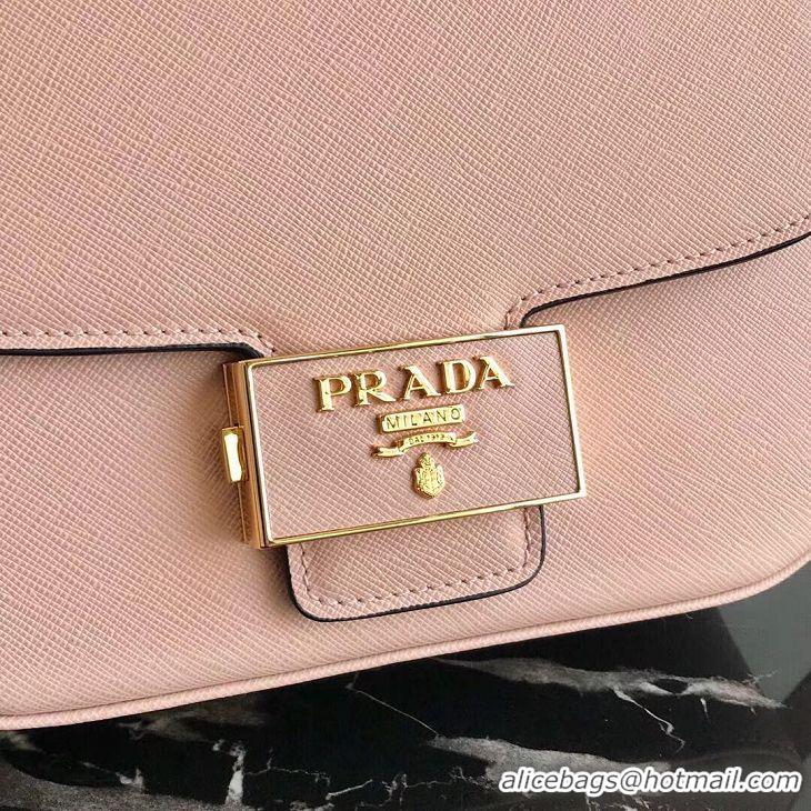 Spot Bulk Prada Embleme Saffiano Leather Bag 1BD217 Pink