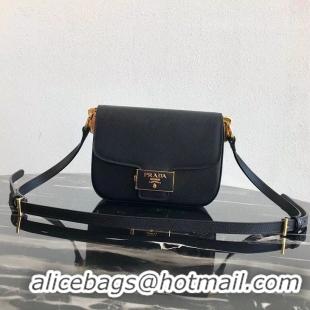 Imitation Bulk Prada Embleme Saffiano Leather Bag 1BD217 Black