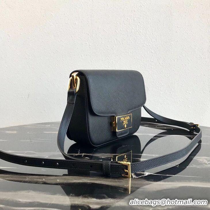 Imitation Bulk Prada Embleme Saffiano Leather Bag 1BD217 Black