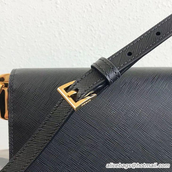 Imitation Bulk Prada Embleme Saffiano Leather Bag 1BD217 Black