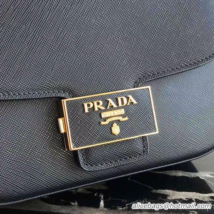 Imitation Bulk Prada Embleme Saffiano Leather Bag 1BD217 Black