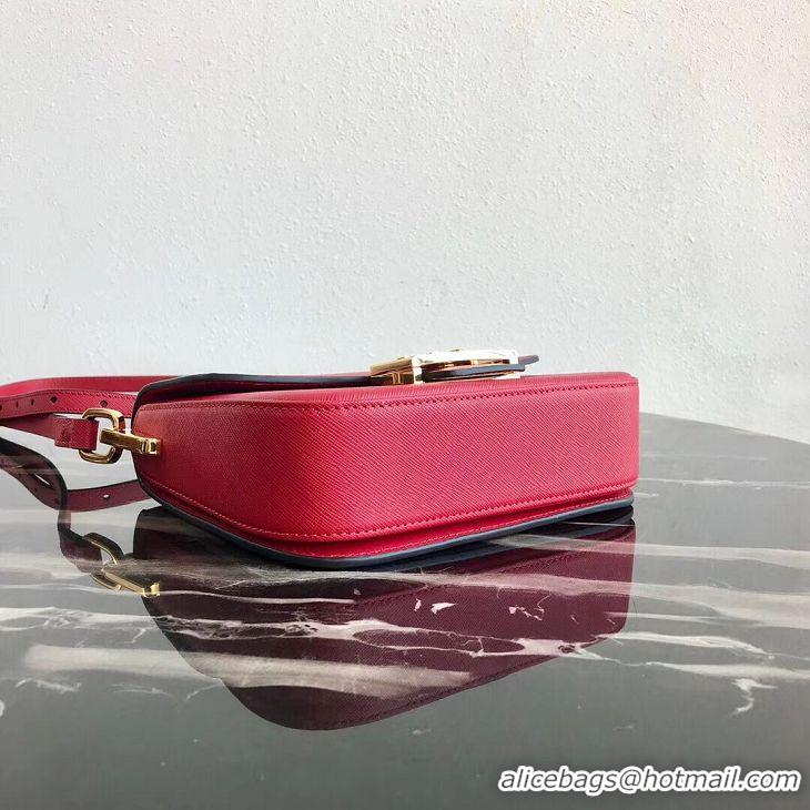 Spot Cheapest Prada Embleme Saffiano Leather Bag 1BD217 Red