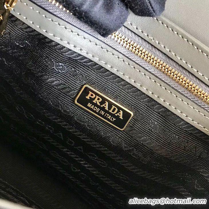 Spot Discount Prada Embleme Saffiano Leather Bag 1BD217 Grey