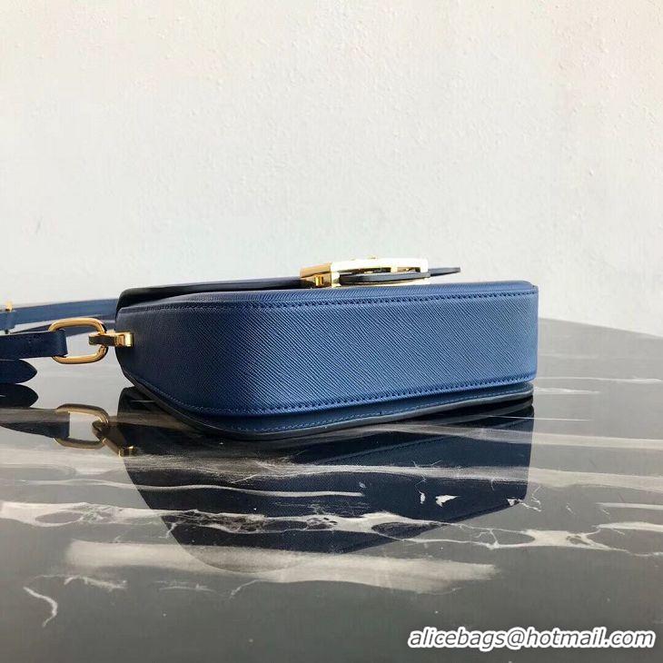 Luxury Discount Prada Embleme Saffiano Leather Bag 1BD217 Blue