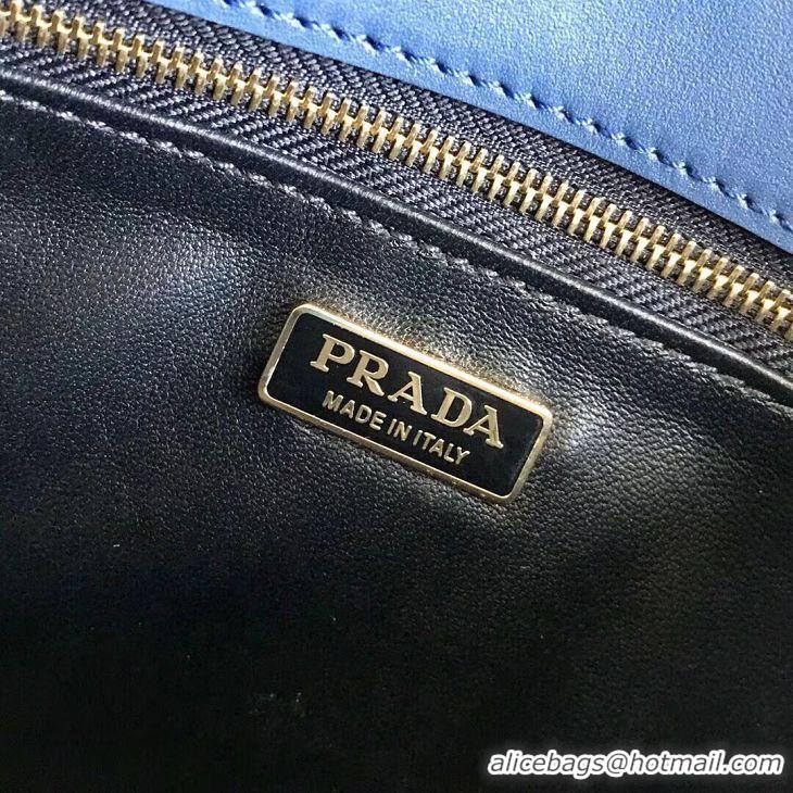 Luxury Discount Prada Embleme Saffiano Leather Bag 1BD217 Blue