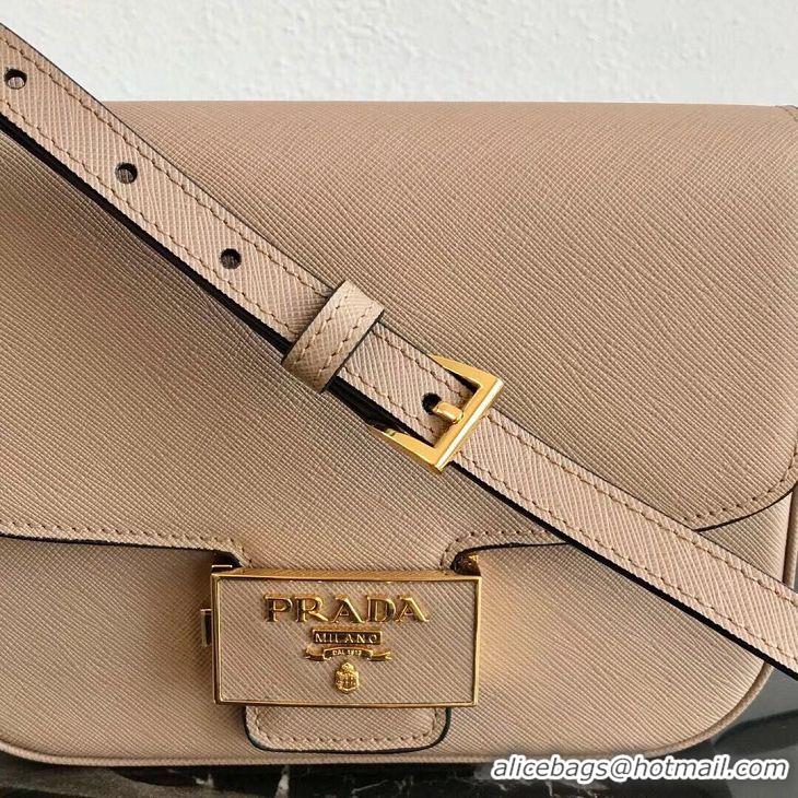 Wholesale Discount Prada Embleme Saffiano Leather Bag 1BD217 Apricot