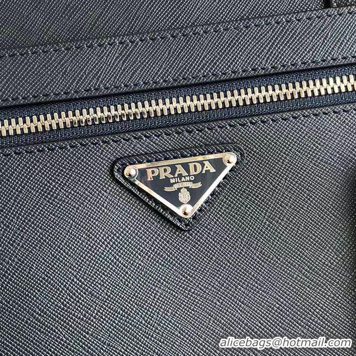 Wholesale Imitation Prada Embleme Saffiano leather bag 2VE015 dark blue