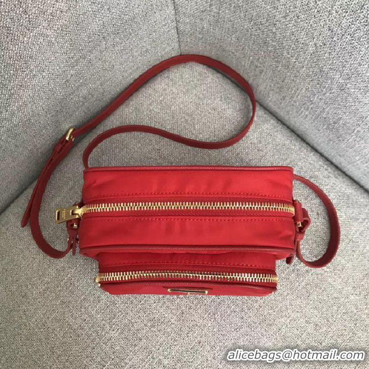 Classic Faux Prada Nylon Shoulder Bag 82022 Red