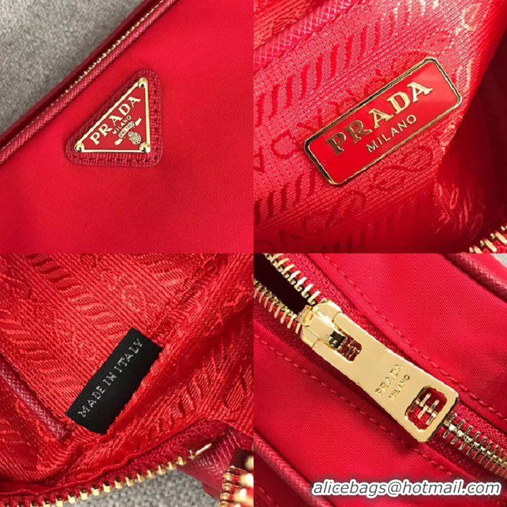 Classic Faux Prada Nylon Shoulder Bag 82022 Red