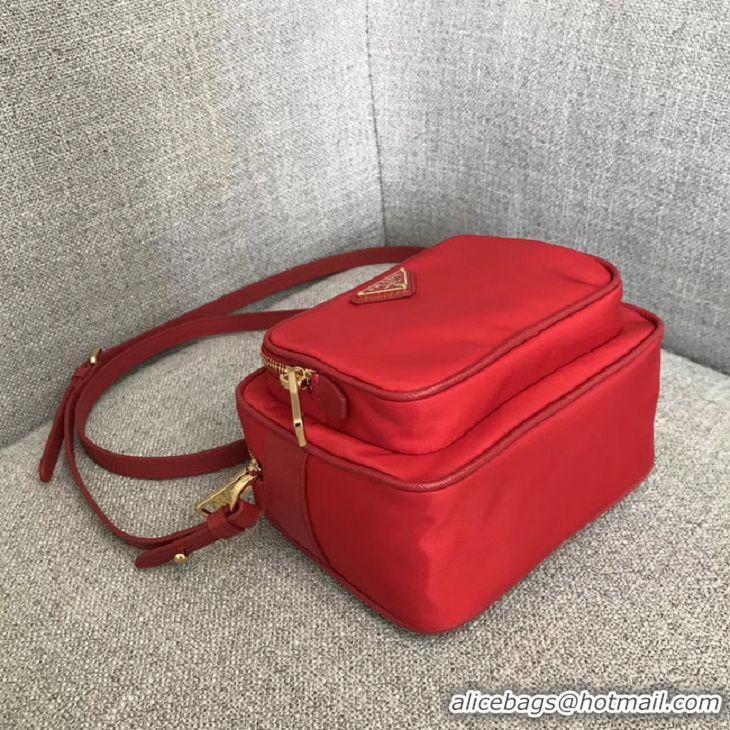 Classic Faux Prada Nylon Shoulder Bag 82022 Red