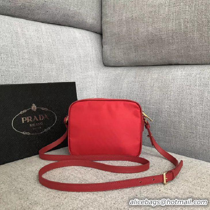 Classic Faux Prada Nylon Shoulder Bag 82022 Red