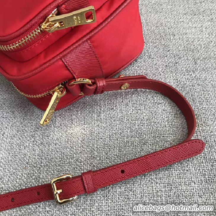 Classic Faux Prada Nylon Shoulder Bag 82022 Red