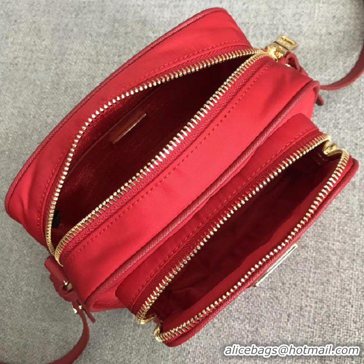 Classic Faux Prada Nylon Shoulder Bag 82022 Red