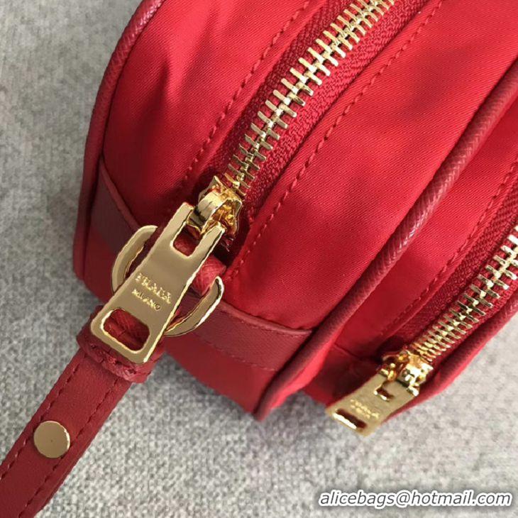 Classic Faux Prada Nylon Shoulder Bag 82022 Red