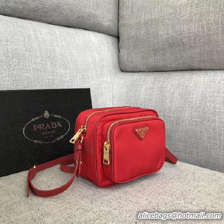 Classic Faux Prada Nylon Shoulder Bag 82022 Red