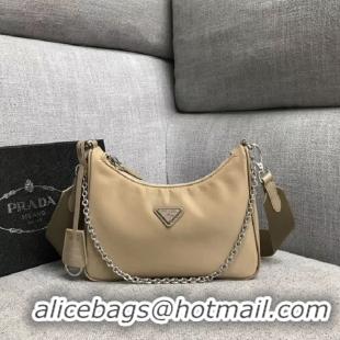 Grade Cheapest Prada Nylon Shoulder Bag 91277 Apricot