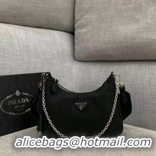 Ladies Discount Prada Nylon Shoulder Bag 91277 Black