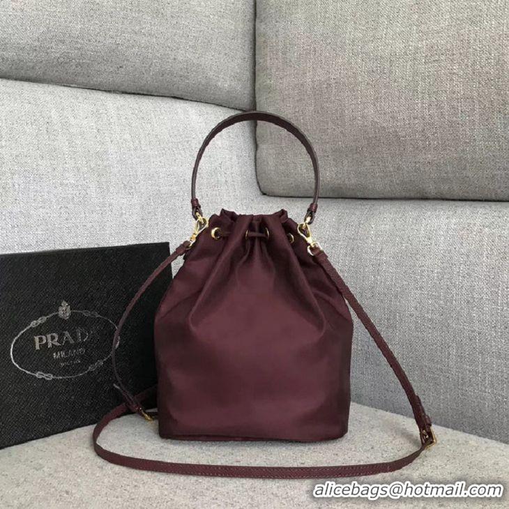 Noble Cheapest Prada Re-Edition nylon Tote bag 81166 Burgundy