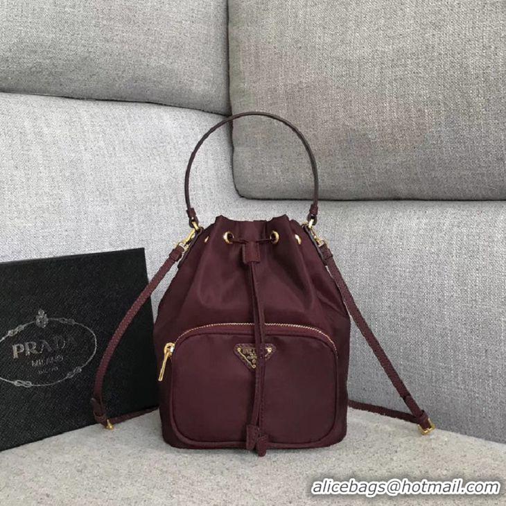 Noble Cheapest Prada Re-Edition nylon Tote bag 81166 Burgundy