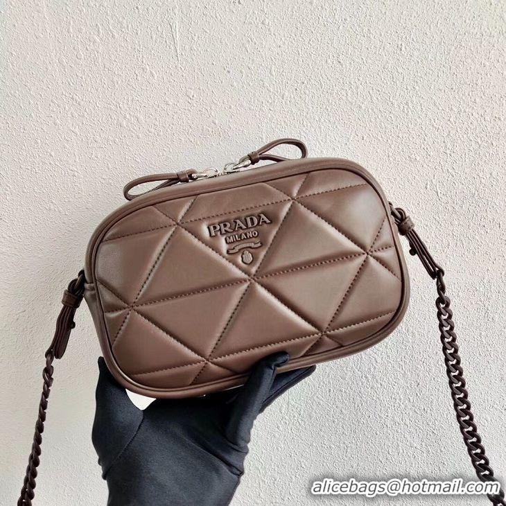 Women Imitation Prada Spectrum shoulder bag 1BH141 brown