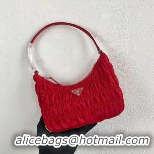 High Quality Prada Nylon and Saffiano leather mini bag 1NE204 red