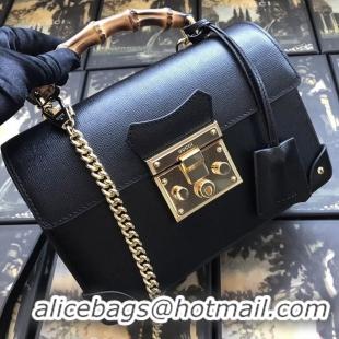 Wholesale Fake Gucci Padlock GG small bamboo shoulder Backpack 603221 black