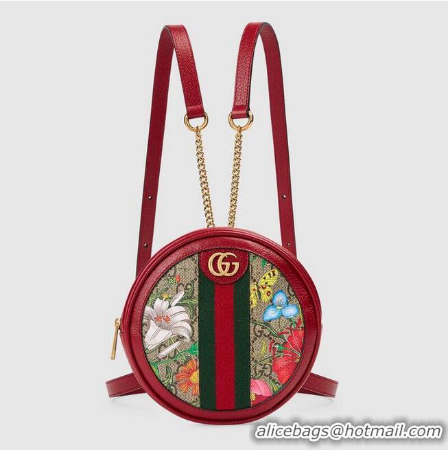 Fashion Discount Gucci Ophidia series GG flower Mini Backpack 598661 red