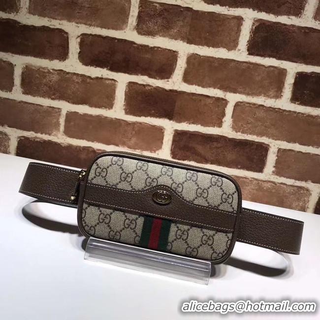 Grade Imitation Gucci GG Original GG Leather belt bag 519308 brown