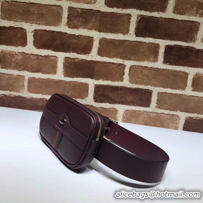 Specials Imitation Gucci GG Original Leather belt bag 519308 Burgundy