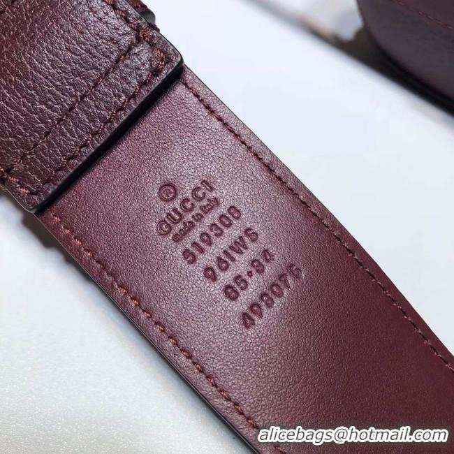 Specials Imitation Gucci GG Original Leather belt bag 519308 Burgundy